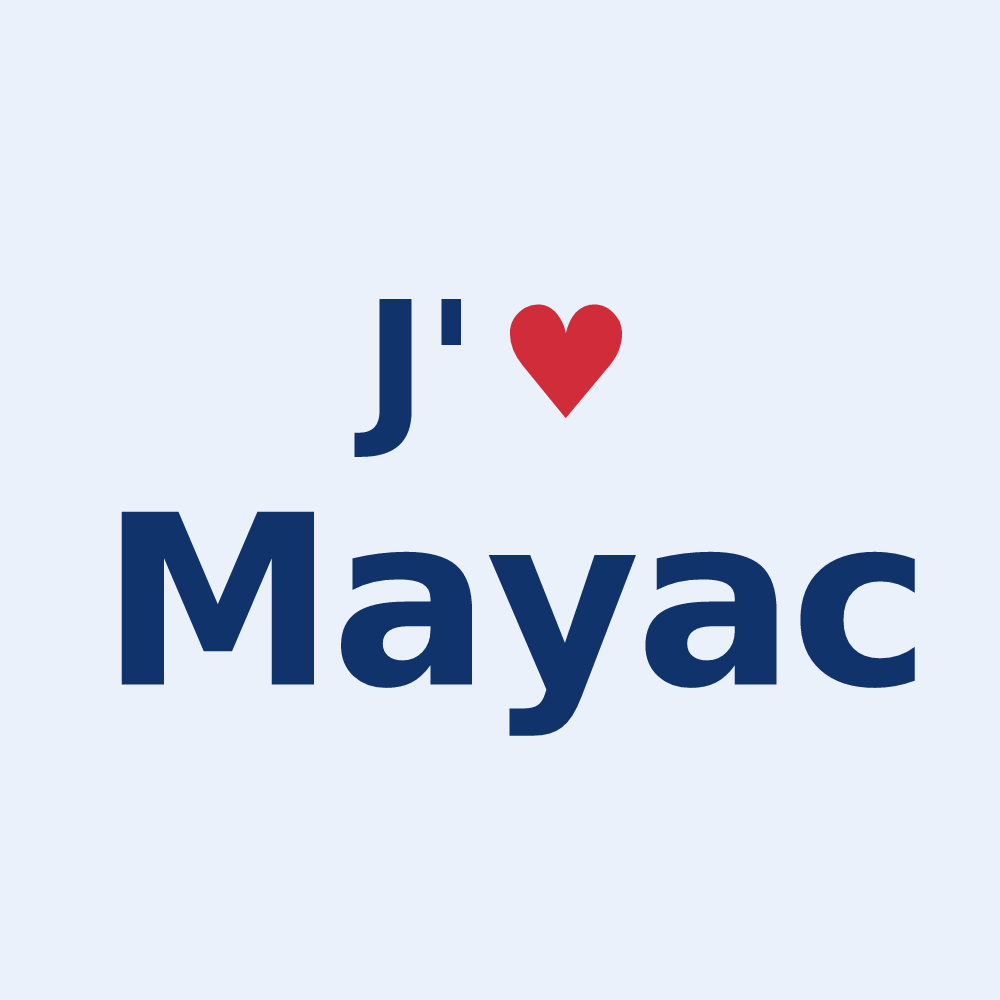 Sticker personnalisé Mayac — design J'aime Mayac