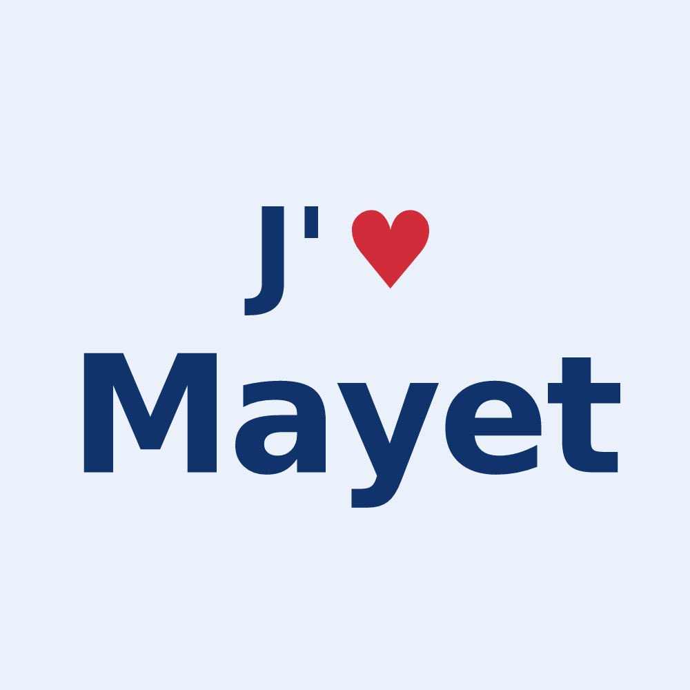 Sticker personnalisé Mayet — design J'aime Mayet