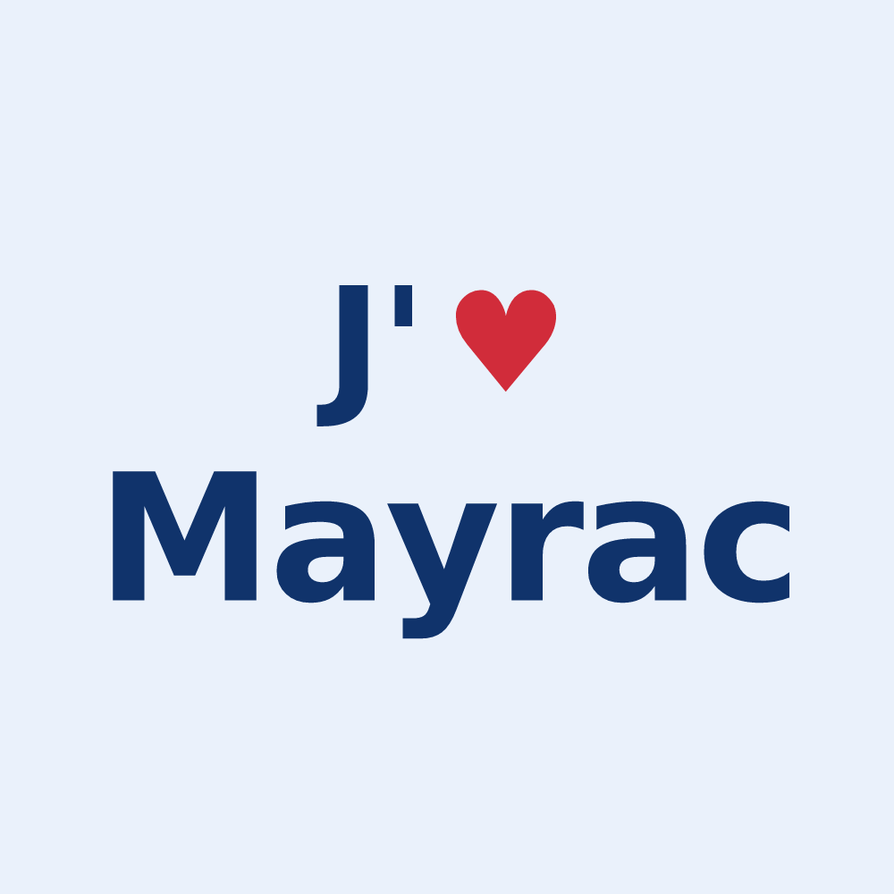 Sticker personnalisé Mayrac — design J'aime Mayrac