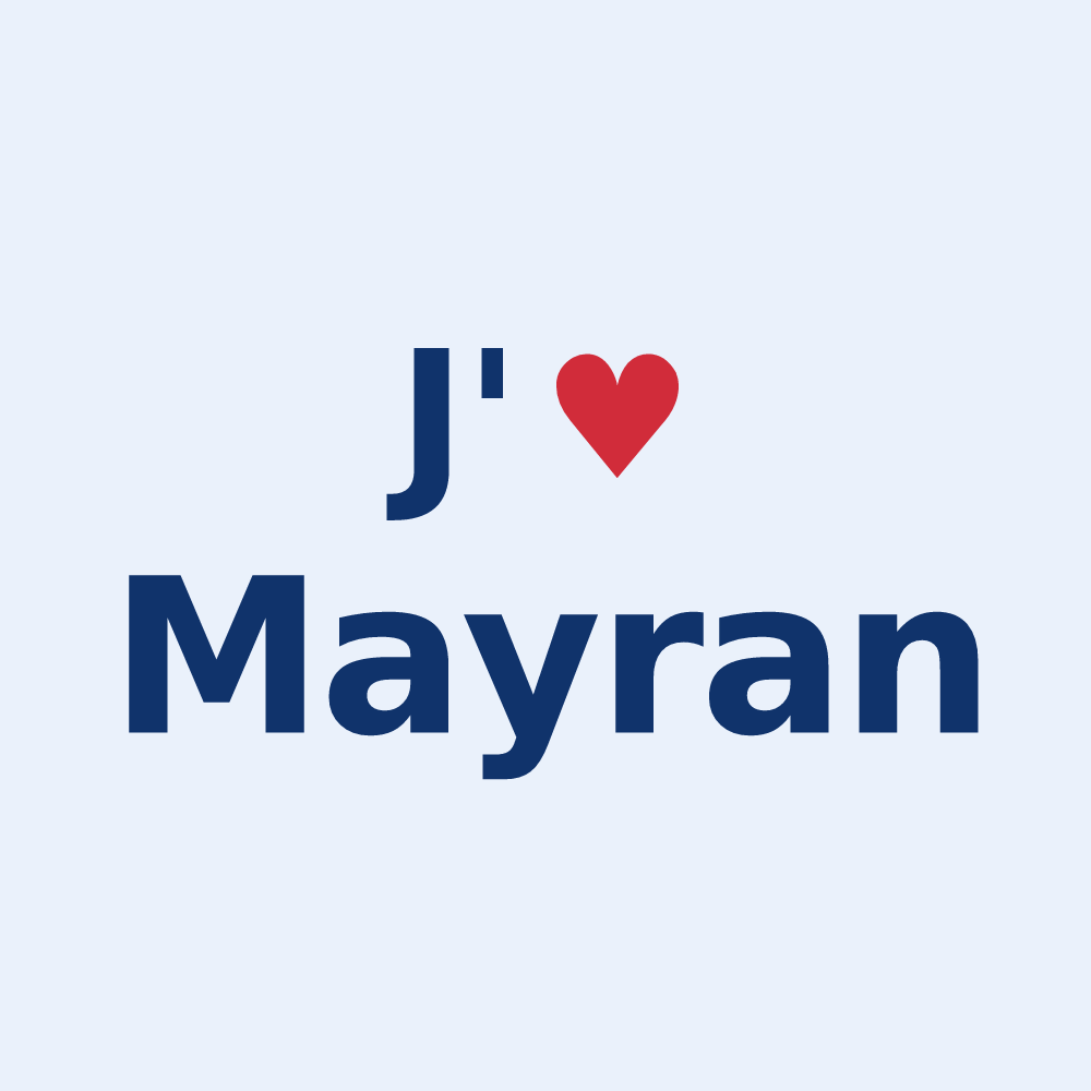 Sticker personnalisé Mayran — design « J'aime Mayran » imprimé sur le sticker