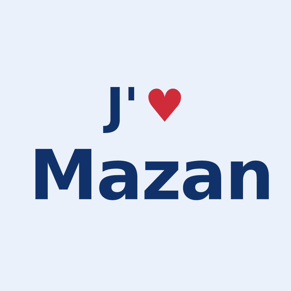 Sticker personnalisé Mazan — design J'aime Mazan