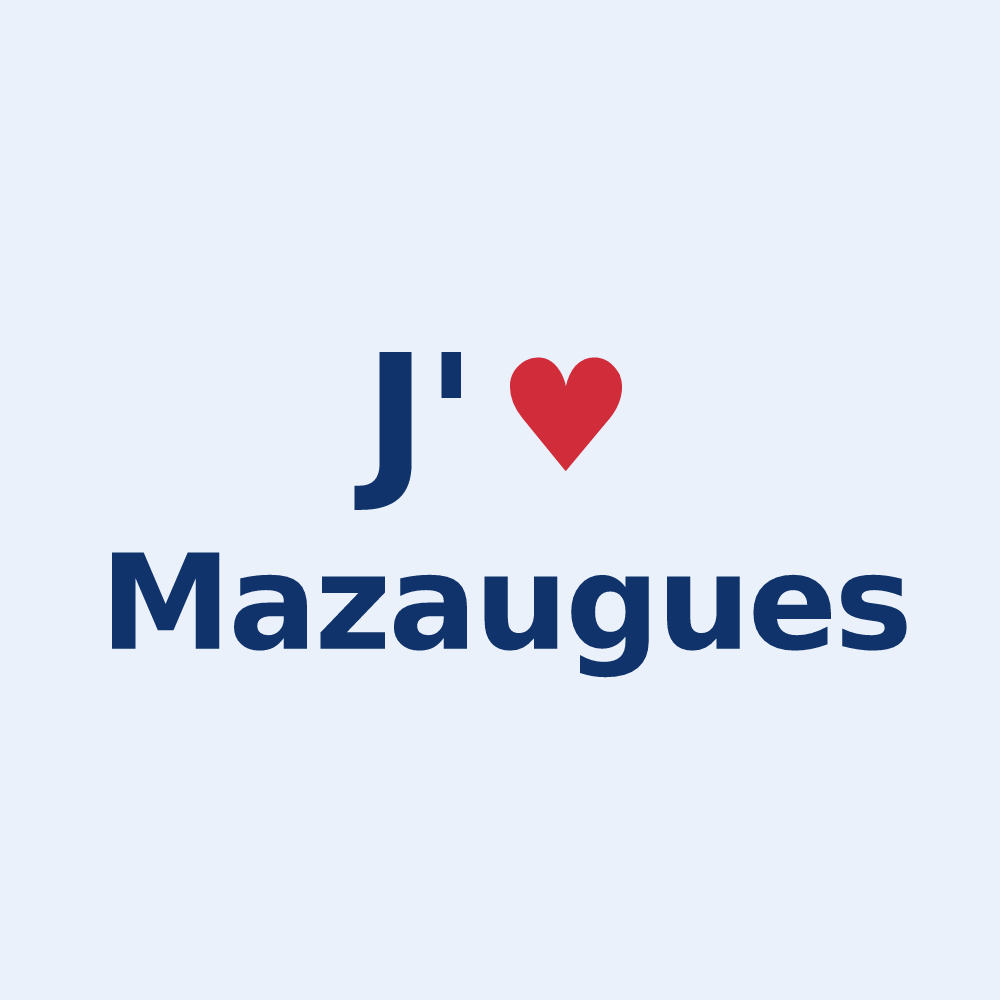 Sticker personnalisé Mazaugues — design J'aime Mazaugues