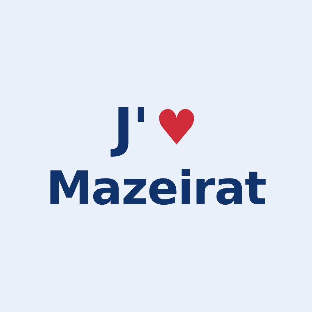 Sticker personnalisé Mazeirat — design « J'aime Mazeirat » imprimé sur le sticker