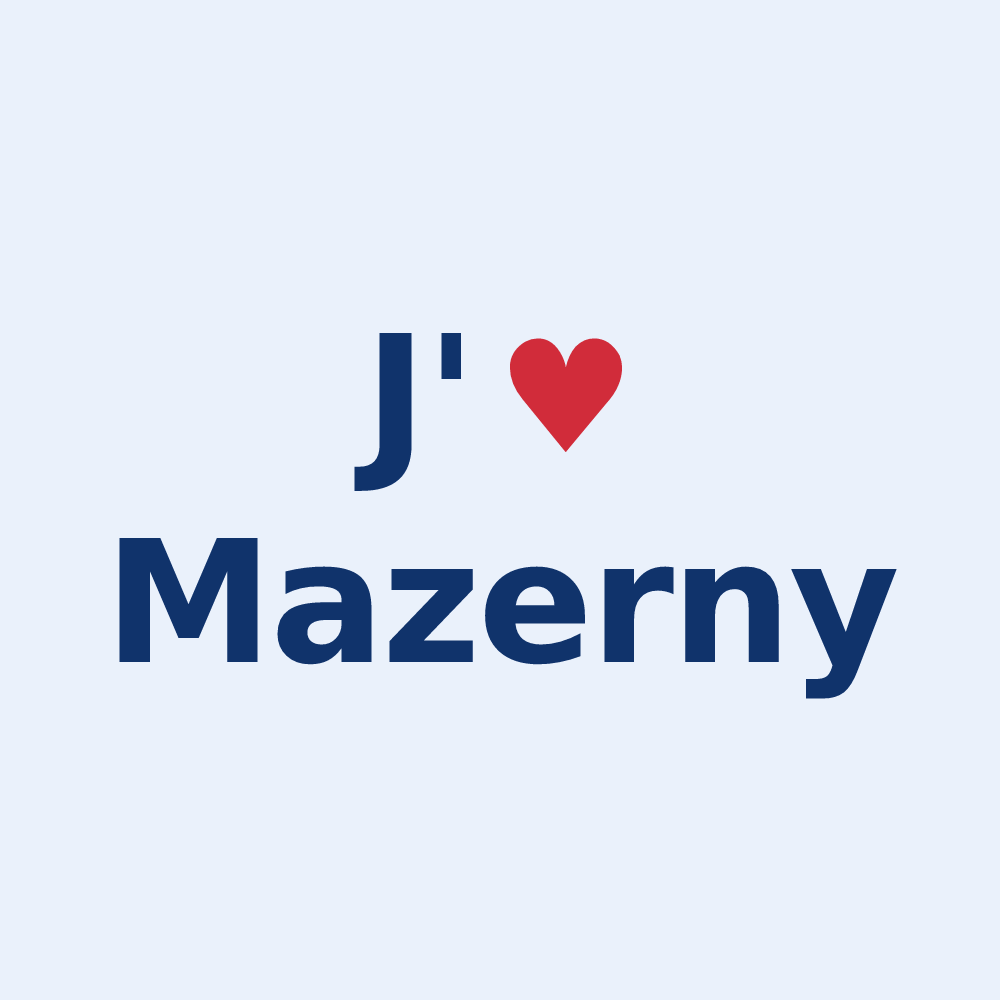 Sticker personnalisé Mazerny — design J'aime Mazerny