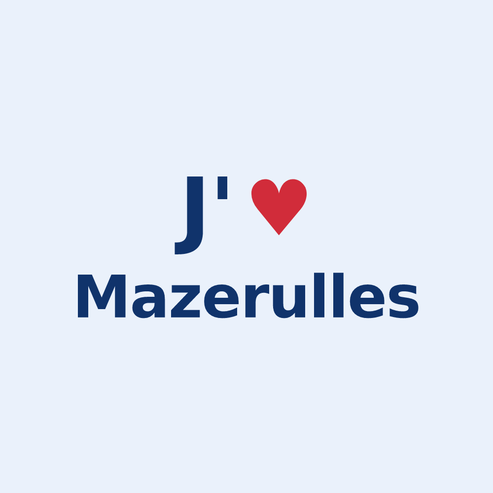 Sticker personnalisé Mazerulles — design J'aime Mazerulles
