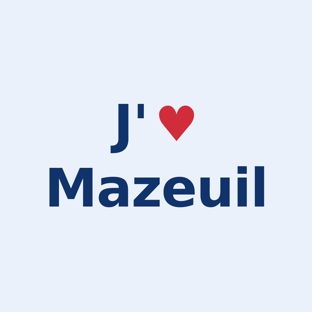 Sticker personnalisé Mazeuil — design J'aime Mazeuil