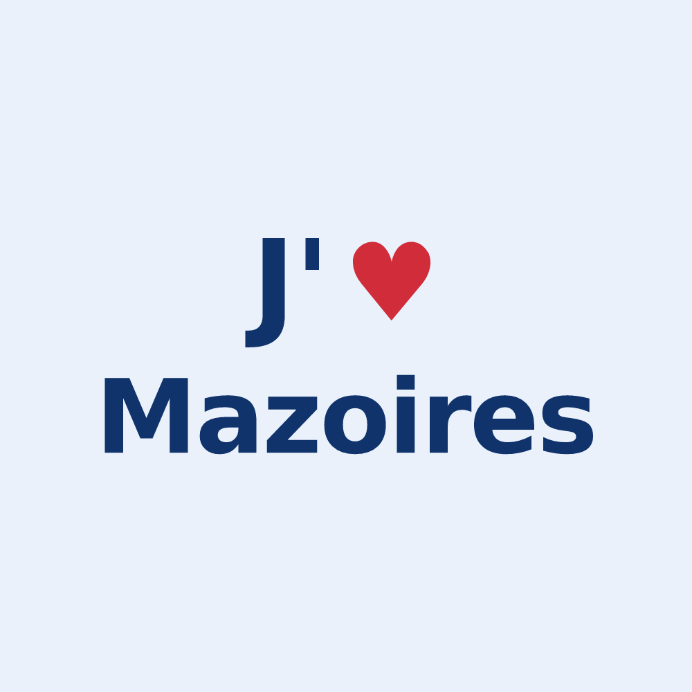 Sticker personnalisé Mazoires — design J'aime Mazoires