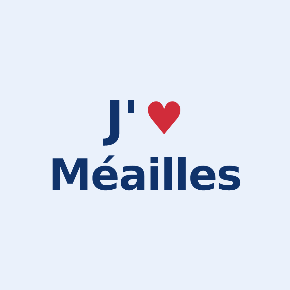 Sticker personnalisé Méailles — design J'aime Méailles