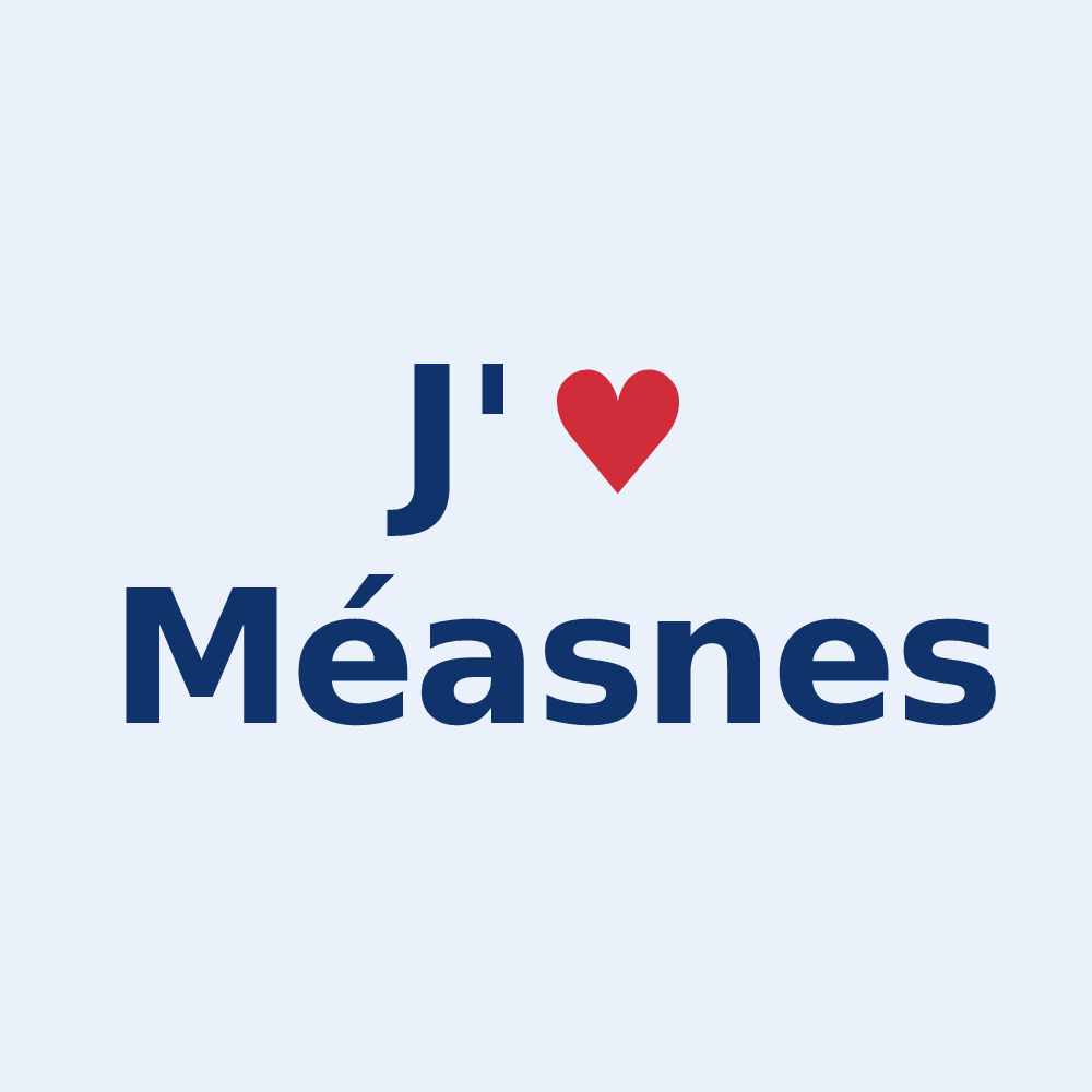 Sticker personnalisé Méasnes — design J'aime Méasnes