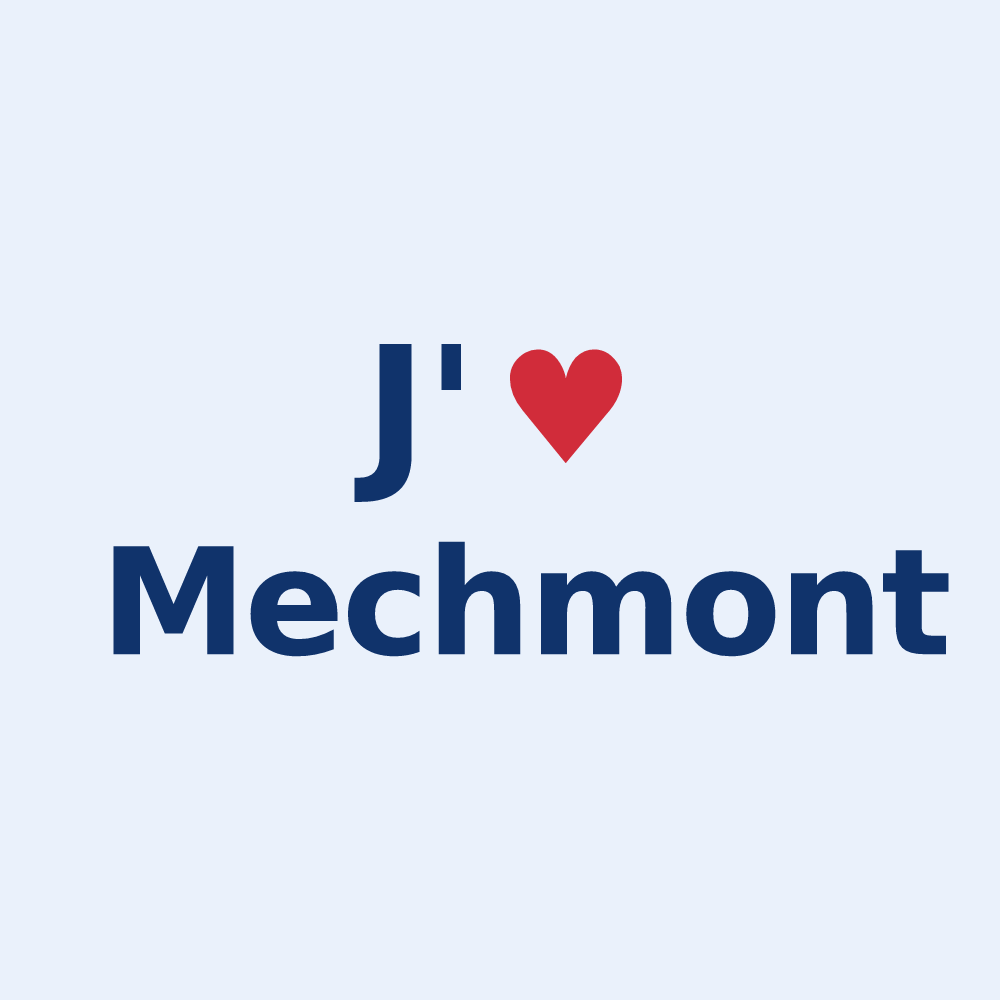 Sticker personnalisé Mechmont — design J'aime Mechmont