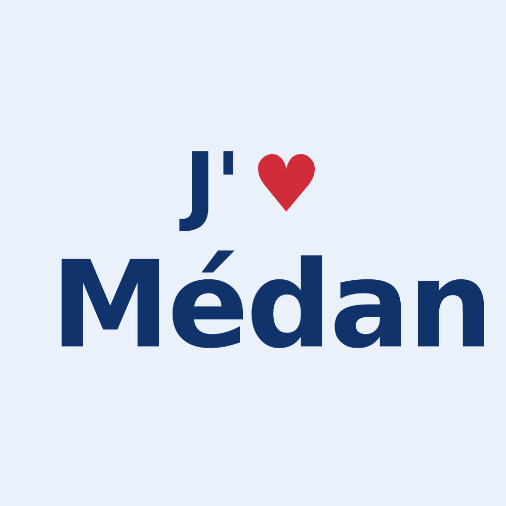 Sticker personnalisé Médan — design J'aime Médan