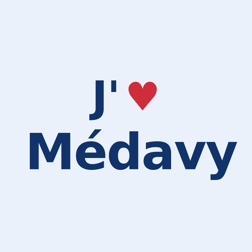 Sticker personnalisé Médavy — design J'aime Médavy