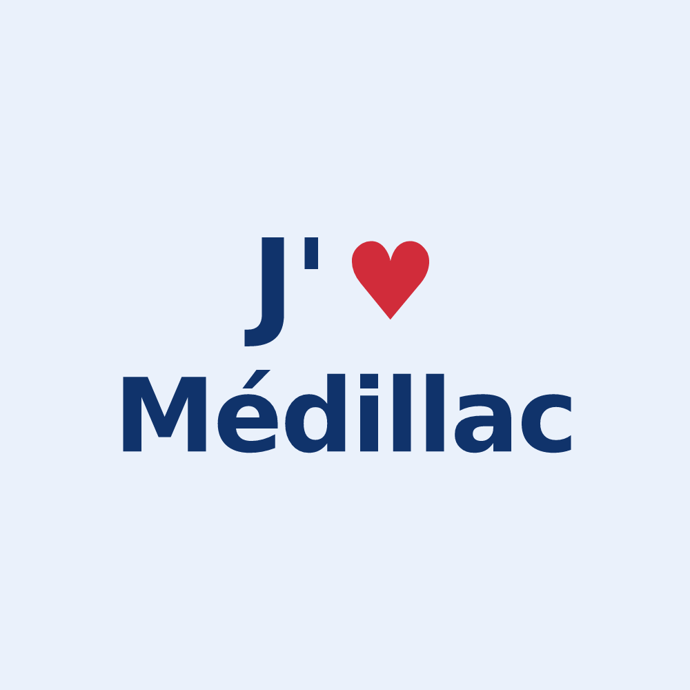Sticker personnalisé Médillac — design J'aime Médillac