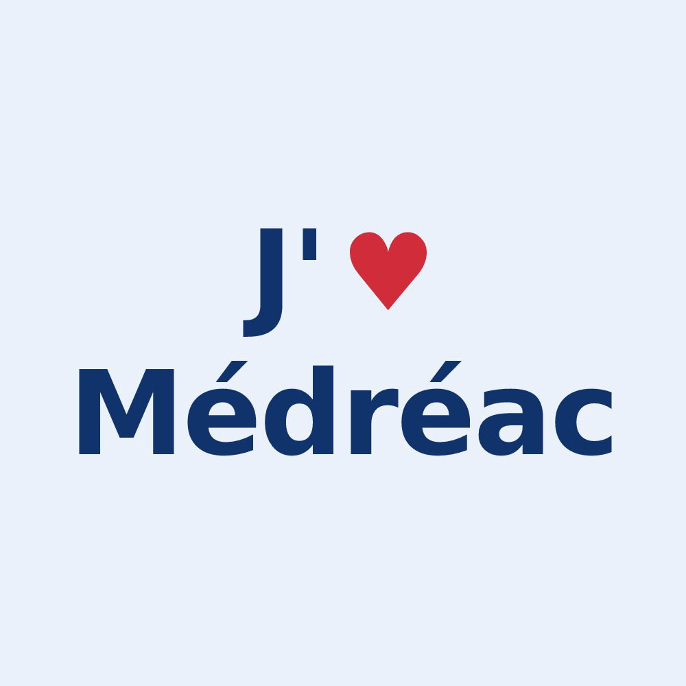 Sticker personnalisé Médréac — design « J'aime Médréac » imprimé sur le sticker