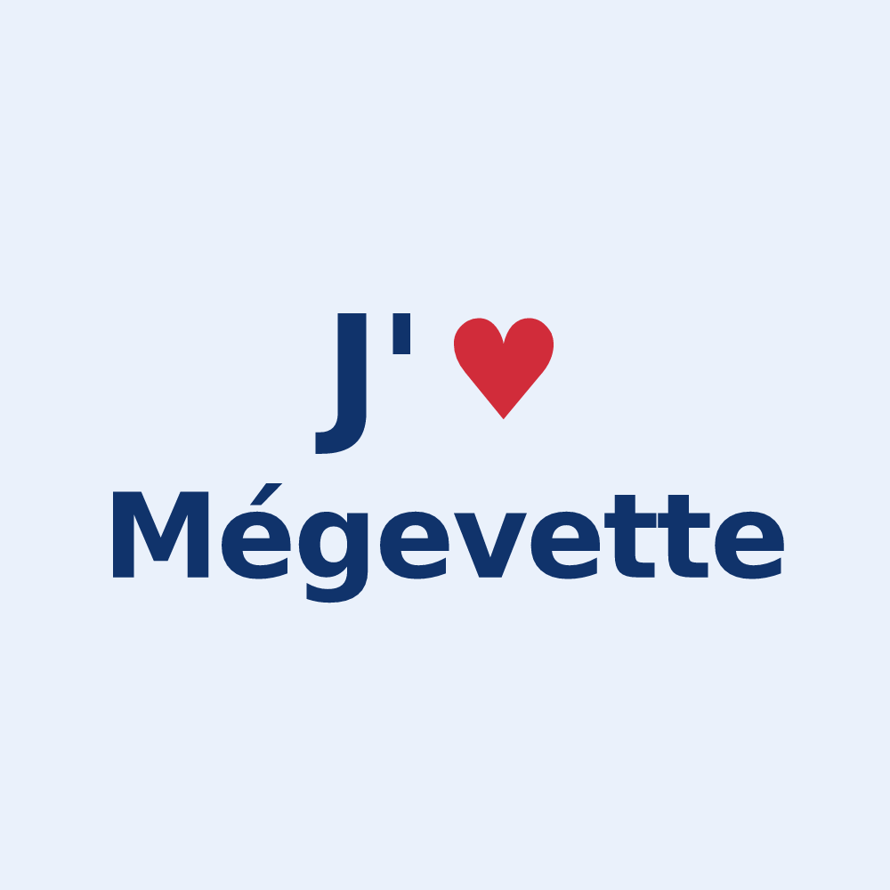 Sticker personnalisé Mégevette — design J'aime Mégevette