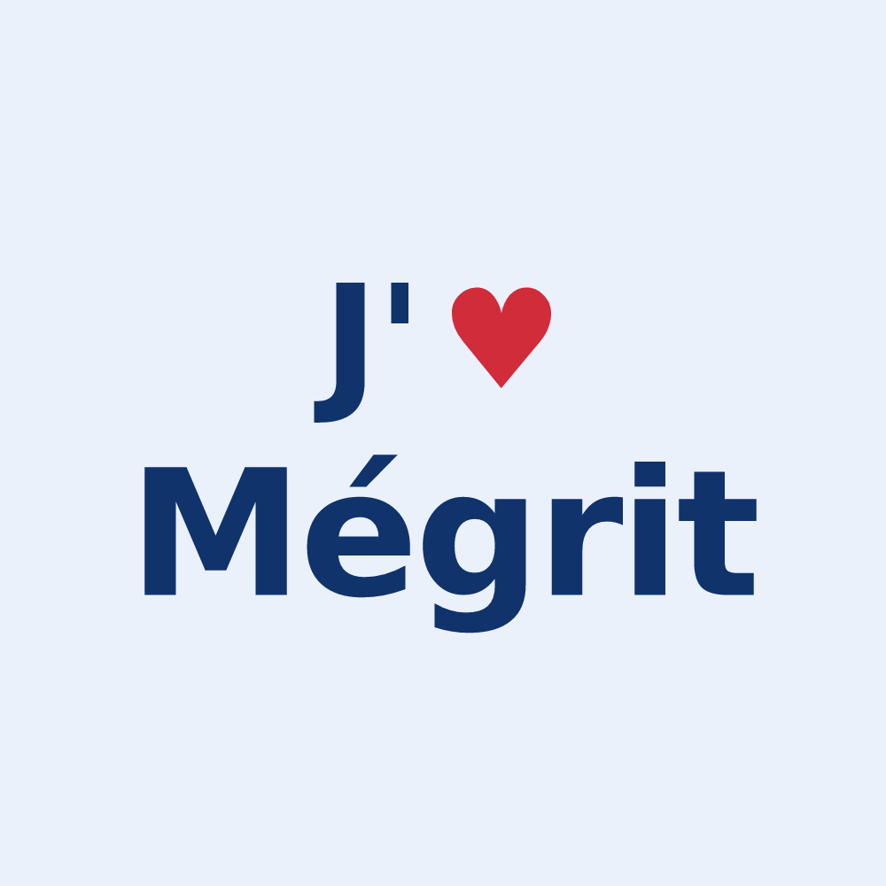 Sticker personnalisé Mégrit — design J'aime Mégrit