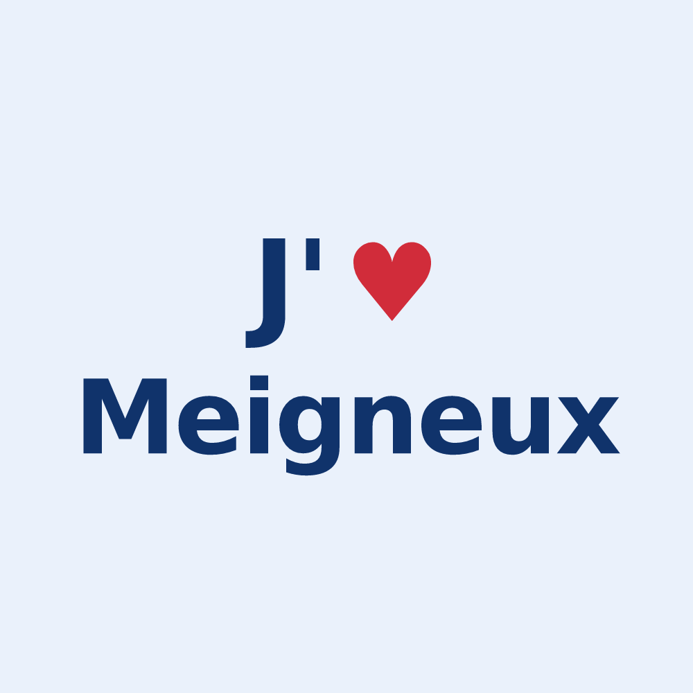 Sticker personnalisé Meigneux — design J'aime Meigneux