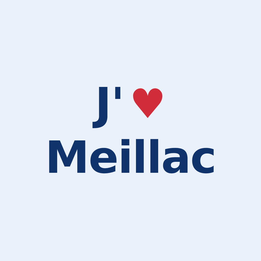 Sticker personnalisé Meillac — design J'aime Meillac