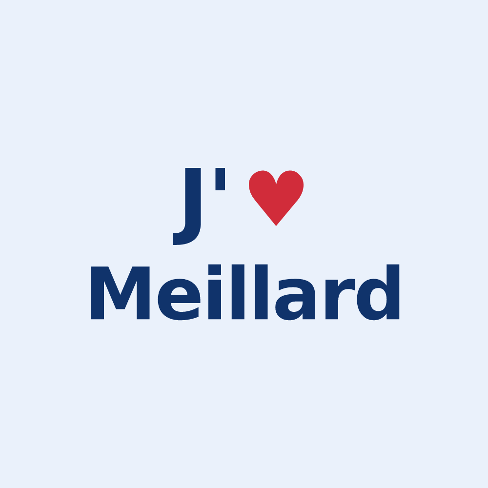 Sticker personnalisé Meillard — design J'aime Meillard