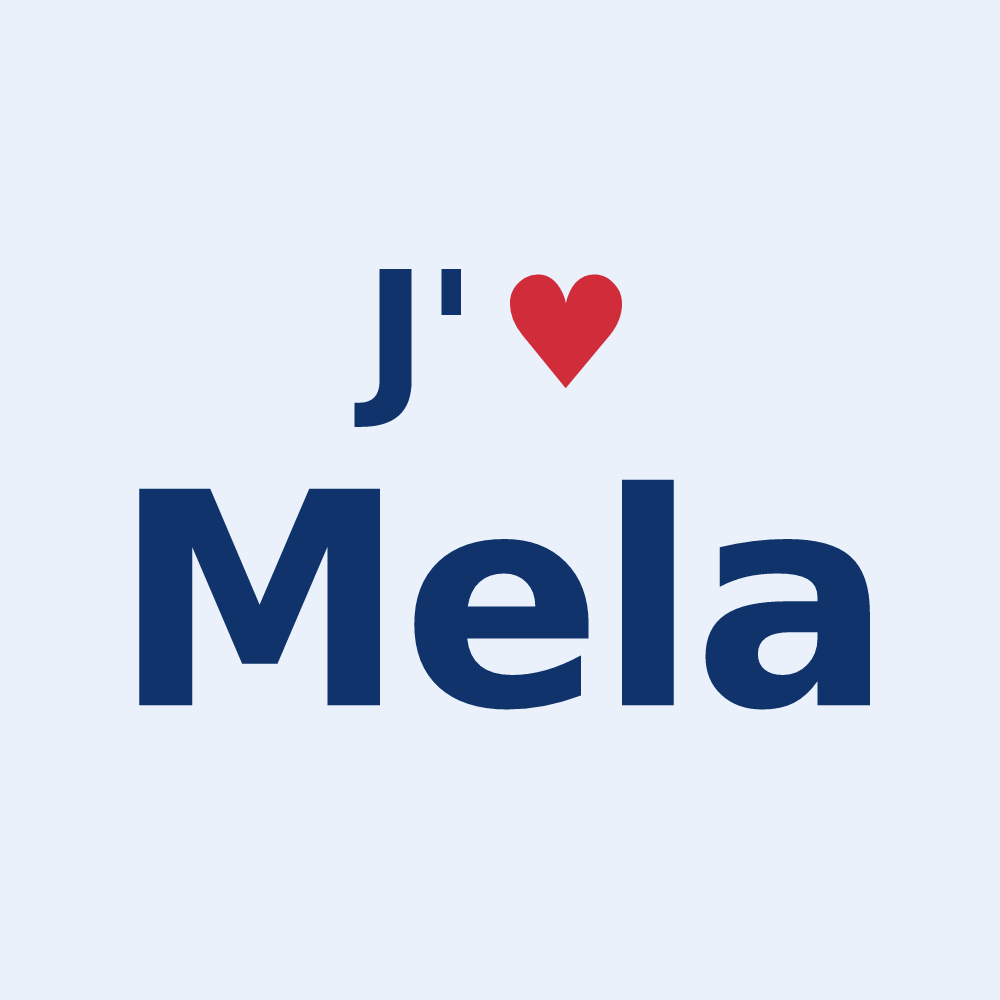 Sticker personnalisé Mela — design J'aime Mela