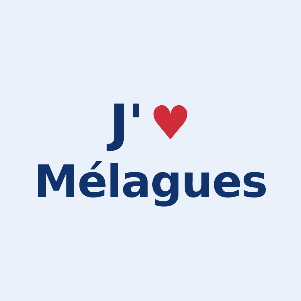 Sticker personnalisé Mélagues — design J'aime Mélagues