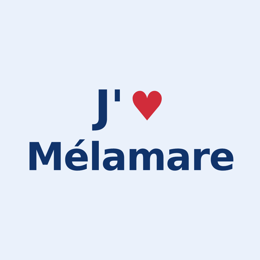 Sticker personnalisé Mélamare — design J'aime Mélamare