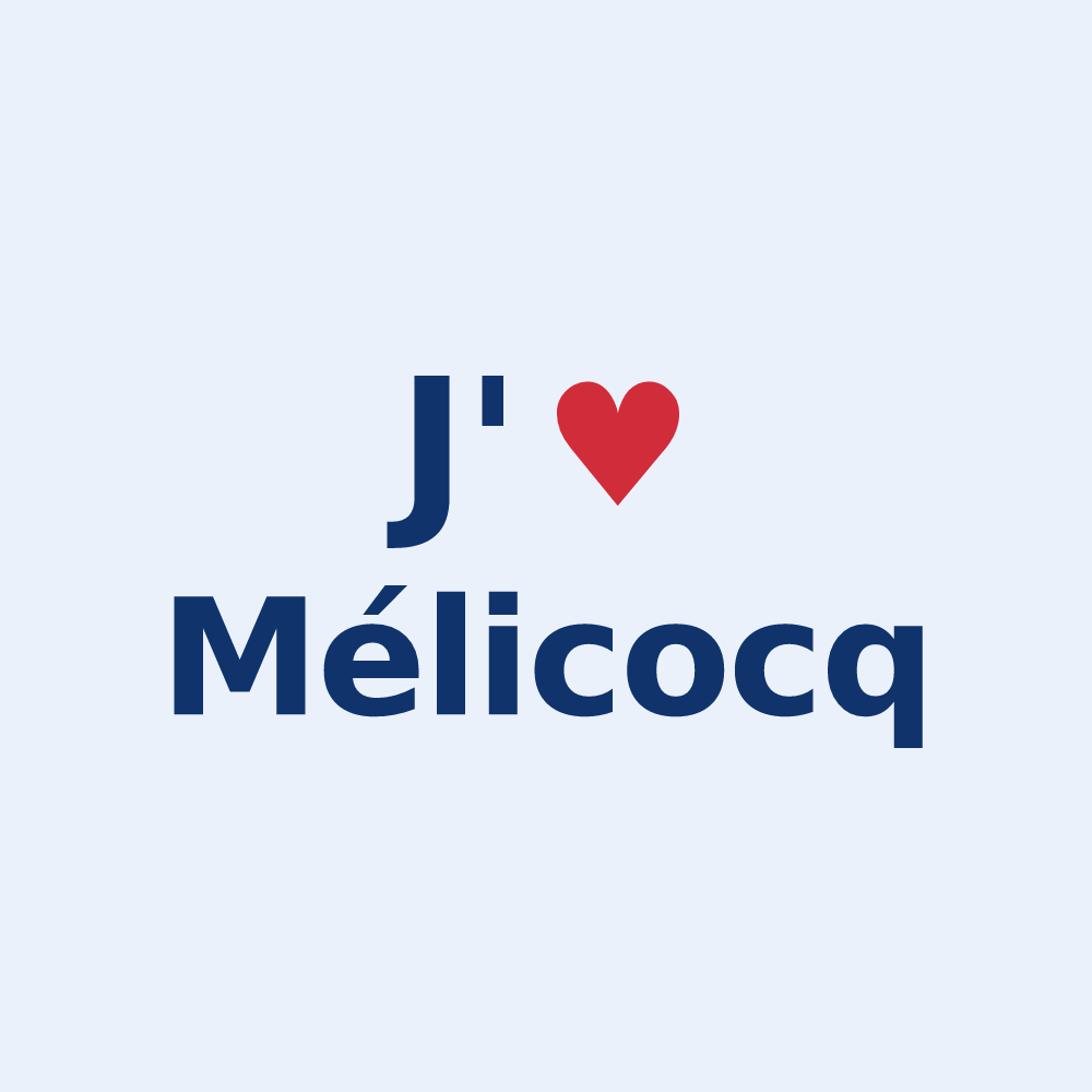 Sticker personnalisé Mélicocq — design J'aime Mélicocq
