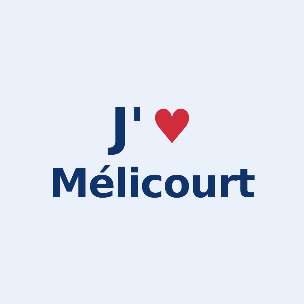 Sticker personnalisé Mélicourt — design J'aime Mélicourt