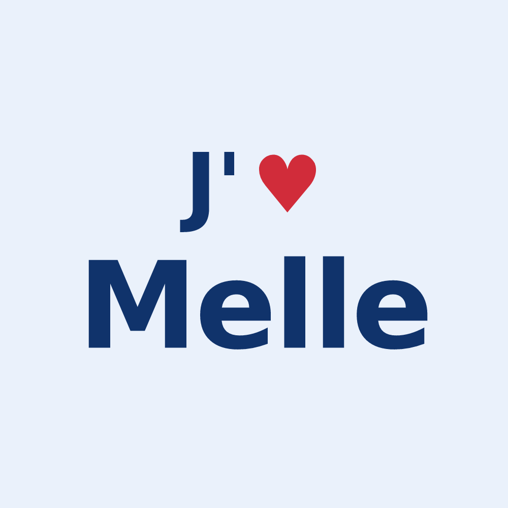 Sticker personnalisé Melle — design J'aime Melle