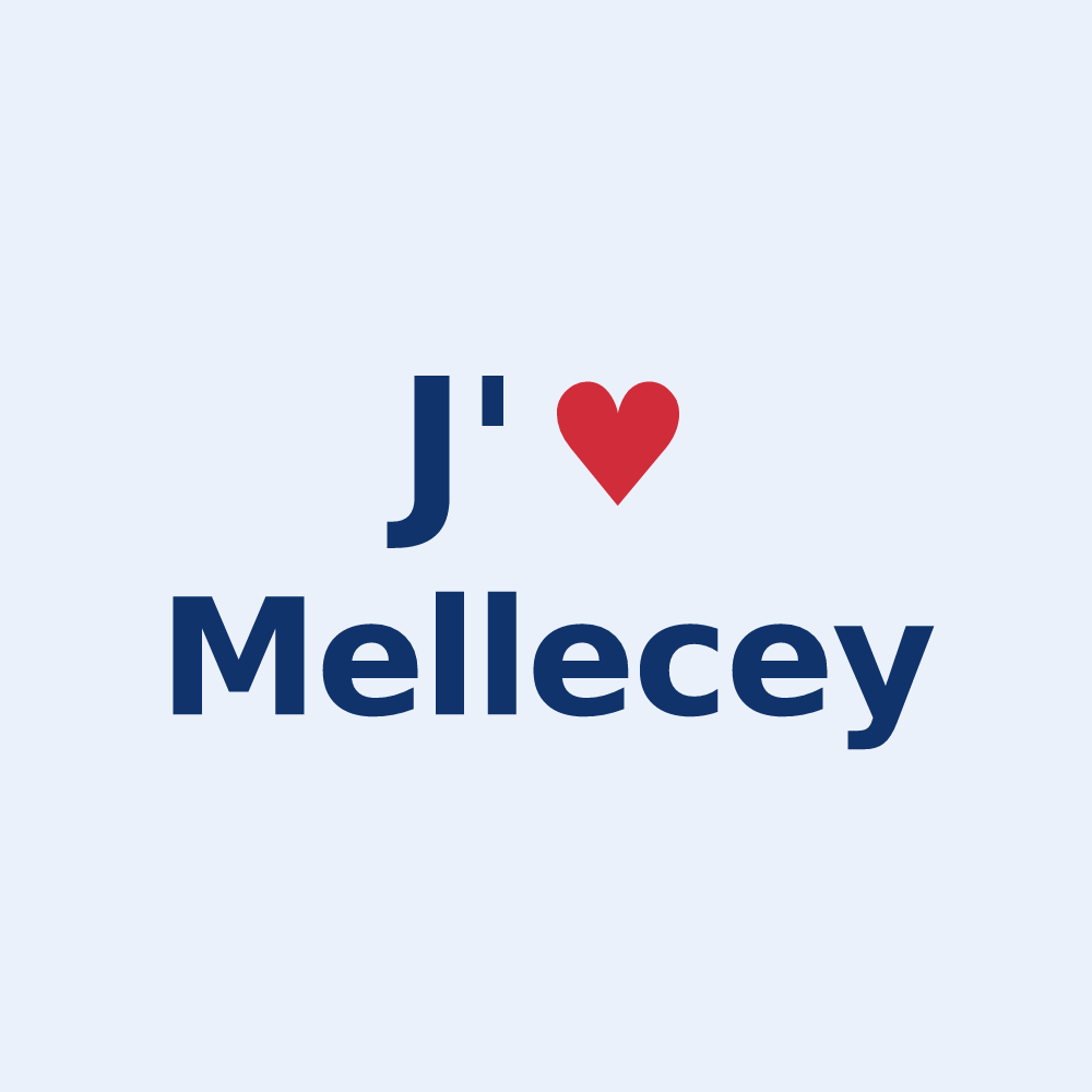 Sticker personnalisé Mellecey — design J'aime Mellecey