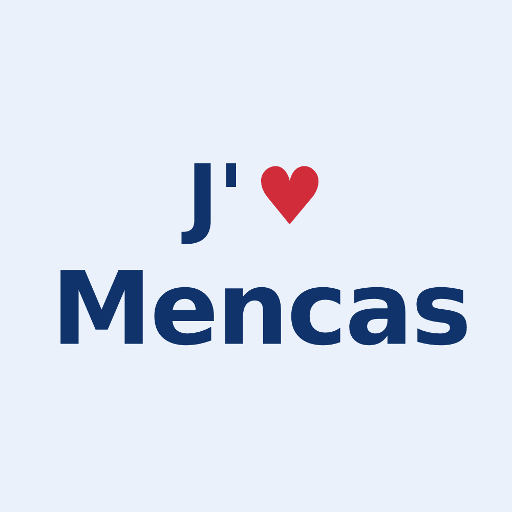 Sticker personnalisé Mencas — design J'aime Mencas