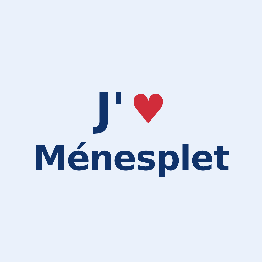 Sticker personnalisé Ménesplet — design J'aime Ménesplet