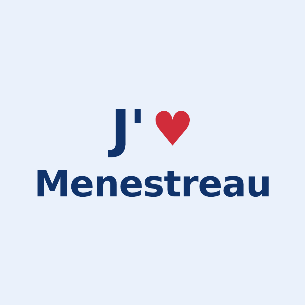 Sticker personnalisé Menestreau — design J'aime Menestreau