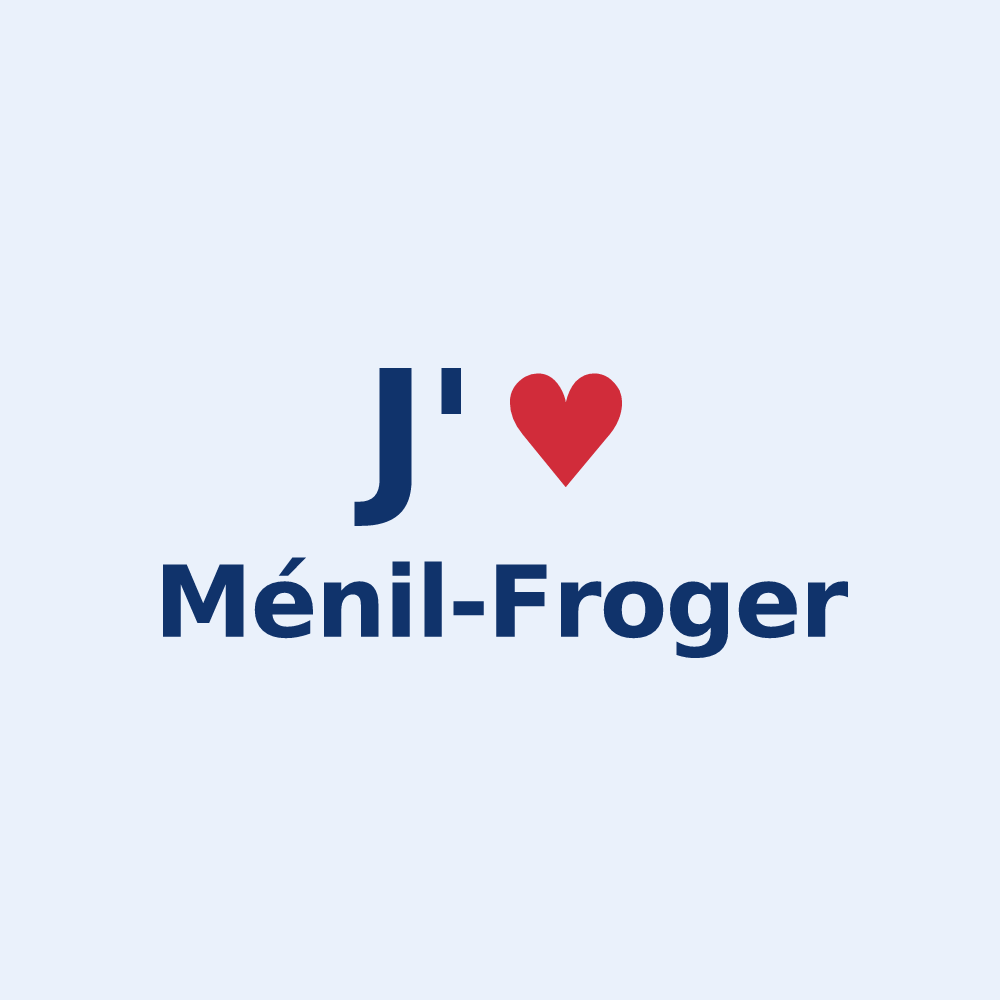 Sticker personnalisé Ménil-Froger — design J'aime Ménil-Froger