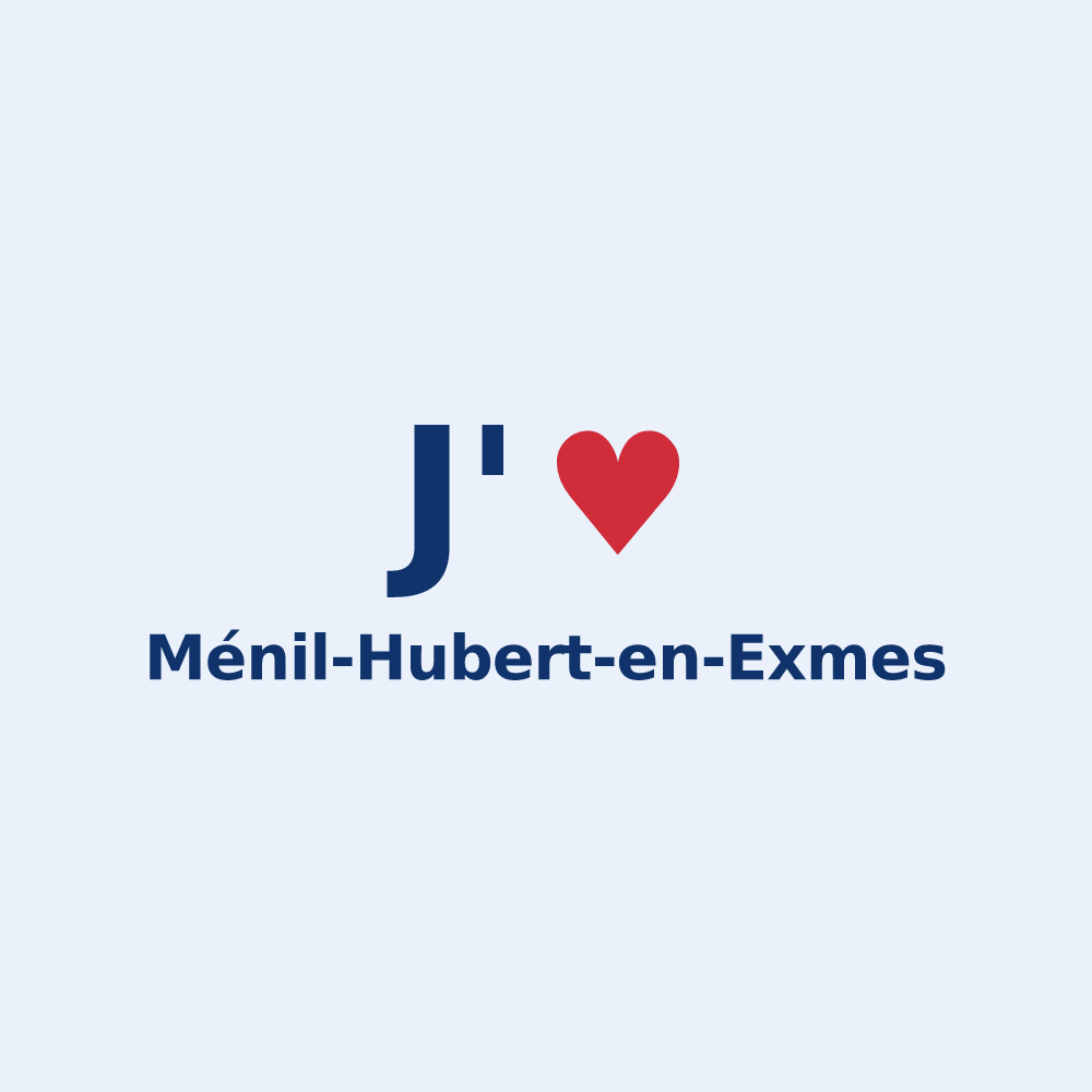 Sticker personnalisé Ménil-Hubert-en-Exmes — design J'aime Ménil-Hubert-en-Exmes