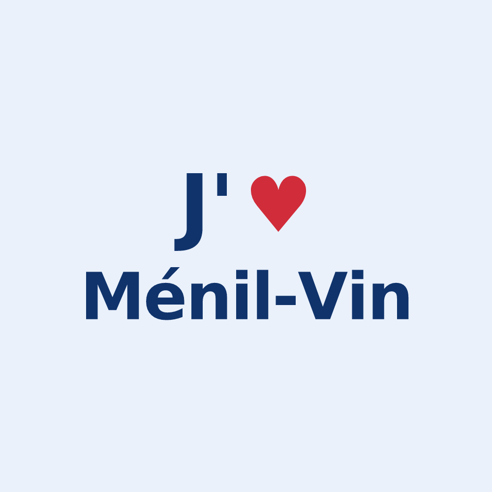Sticker personnalisé Ménil-Vin — design J'aime Ménil-Vin