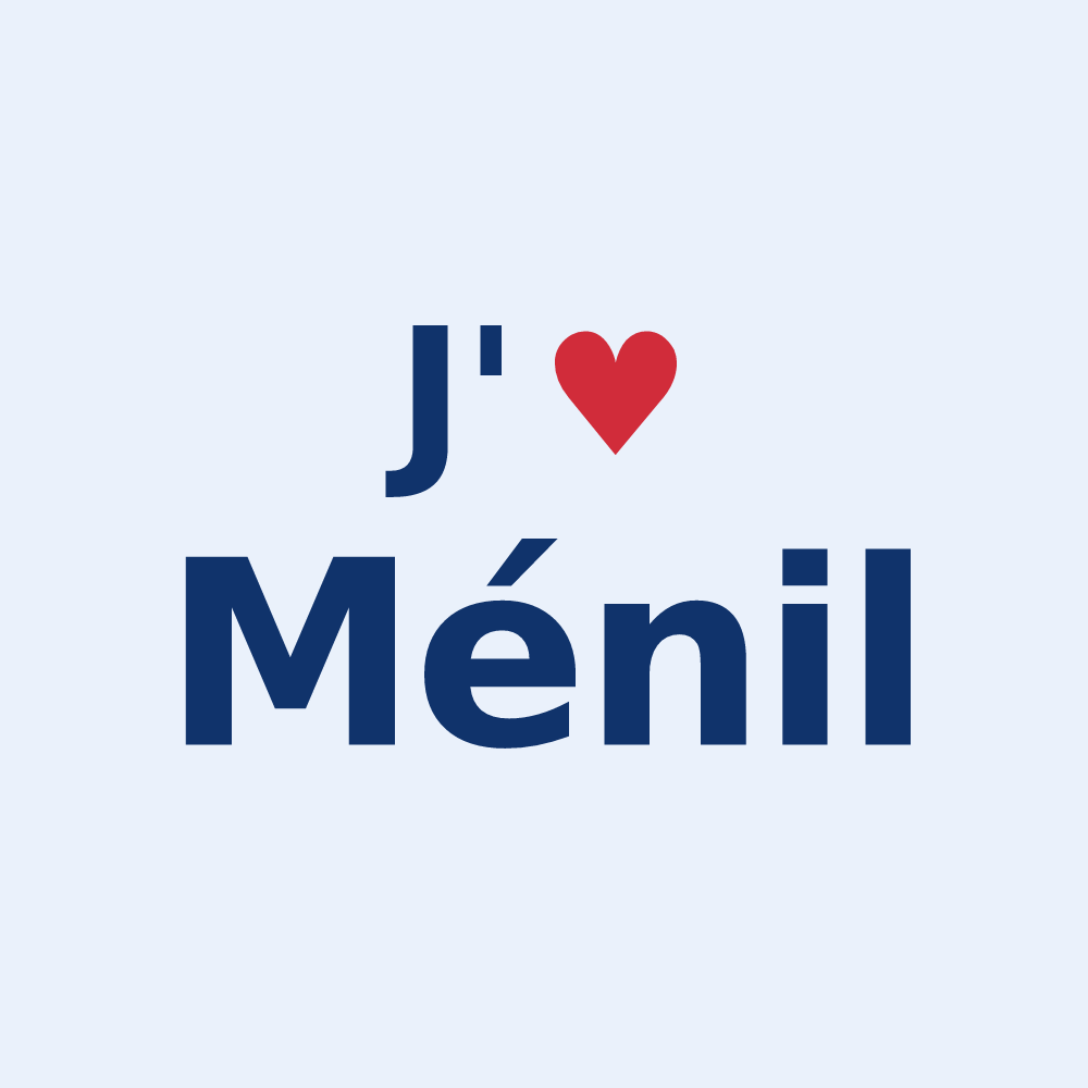 Sticker personnalisé Ménil — design J'aime Ménil