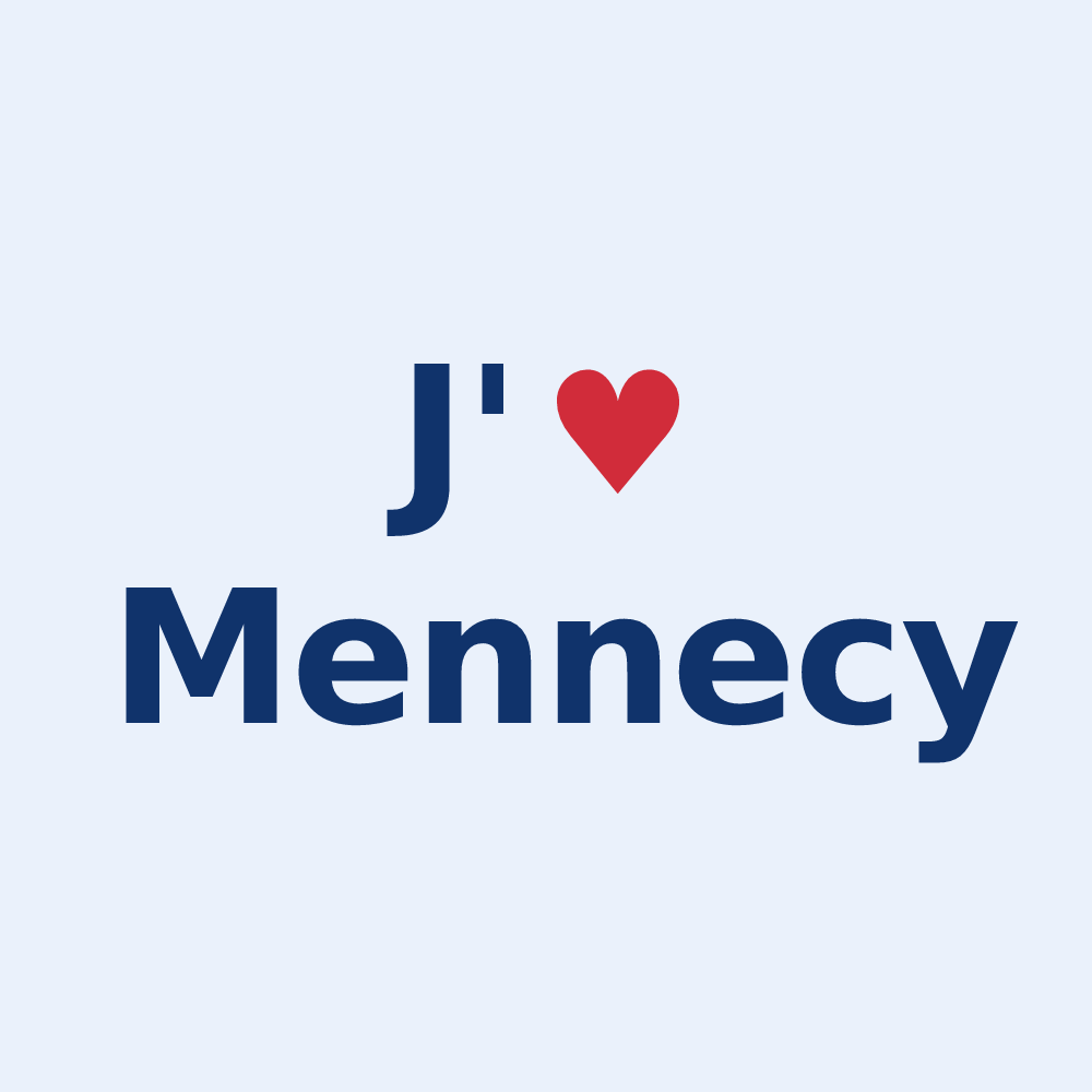 Sticker personnalisé Mennecy — design J'aime Mennecy