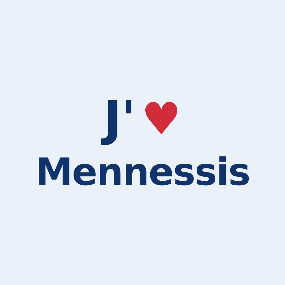 Sticker personnalisé Mennessis — design J'aime Mennessis