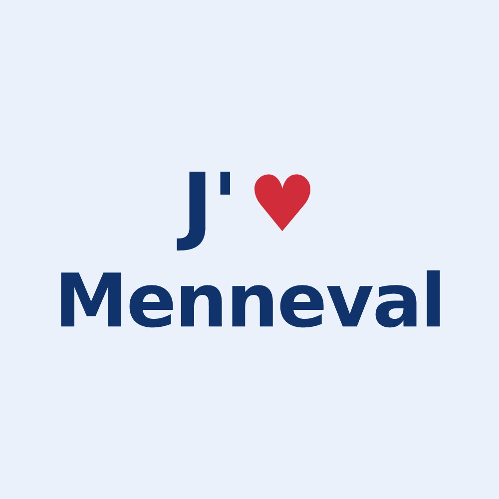 Sticker personnalisé Menneval — design J'aime Menneval