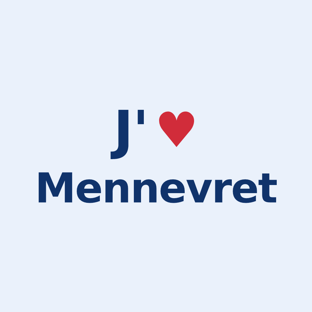 Sticker personnalisé Mennevret — design J'aime Mennevret