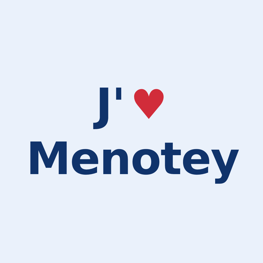 Sticker personnalisé Menotey — design J'aime Menotey