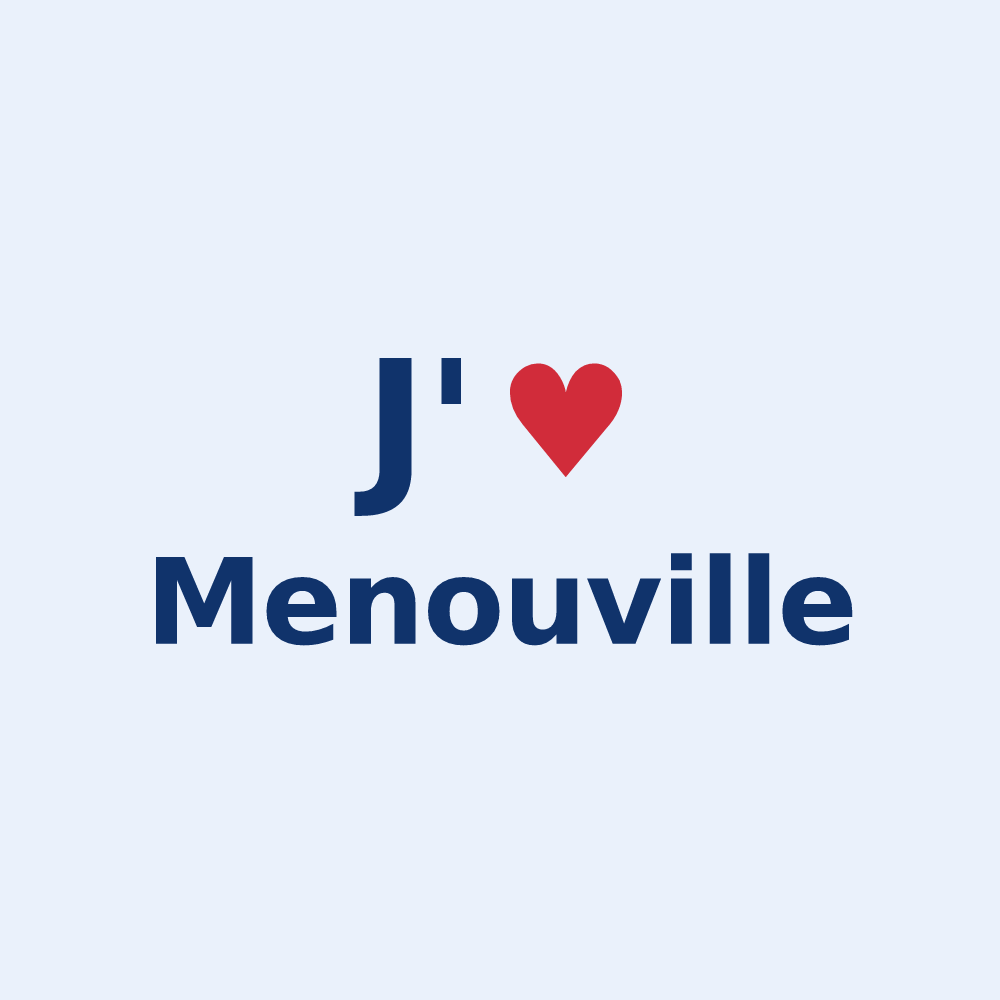 Sticker personnalisé Menouville — design J'aime Menouville