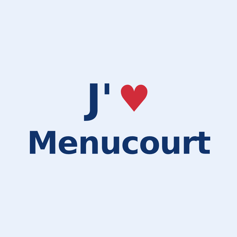 Sticker personnalisé Menucourt — design J'aime Menucourt