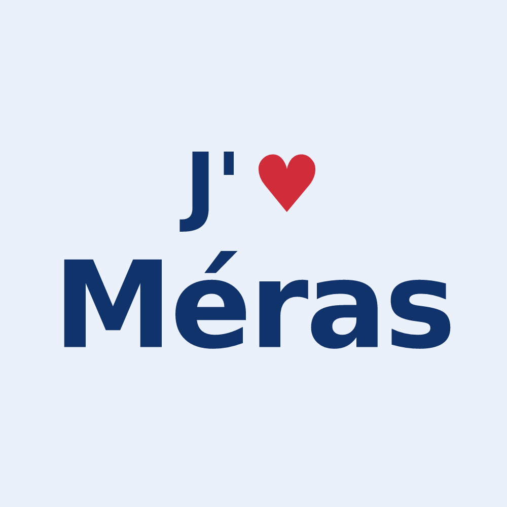 Sticker personnalisé Méras — design J'aime Méras