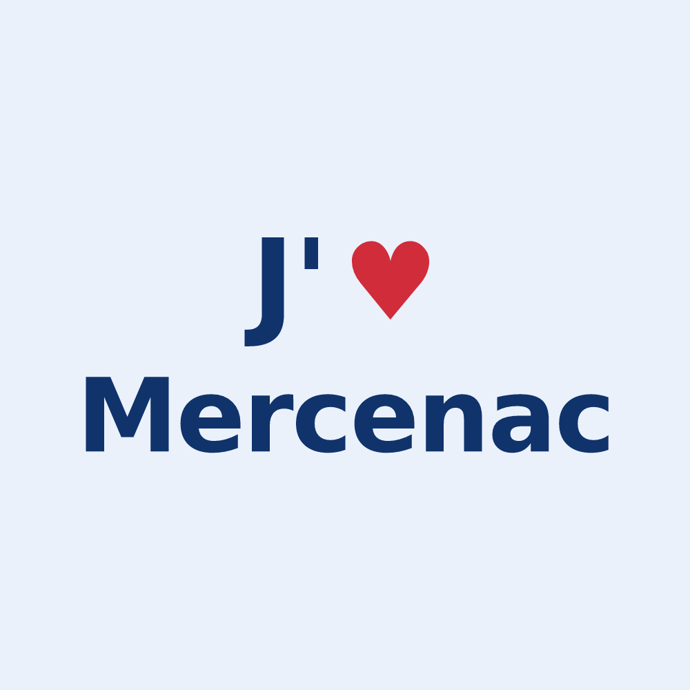 Sticker personnalisé Mercenac — design J'aime Mercenac