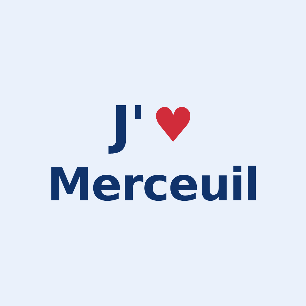 Sticker personnalisé Merceuil — design J'aime Merceuil