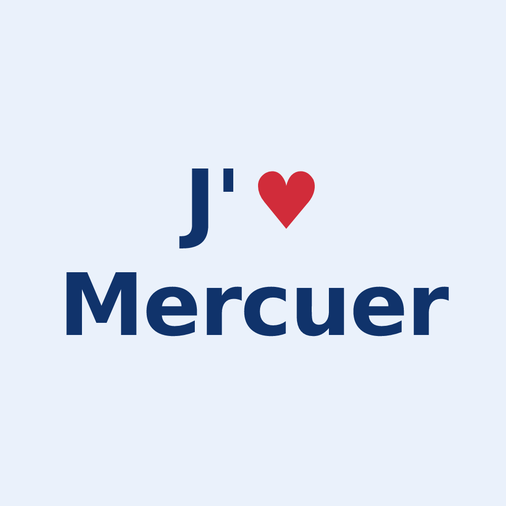 Sticker personnalisé Mercuer — design J'aime Mercuer