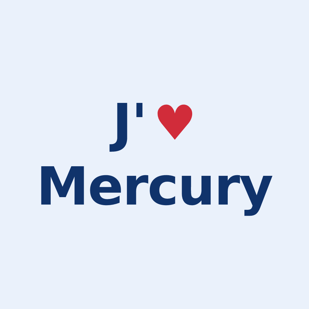 Sticker personnalisé Mercury — design J'aime Mercury