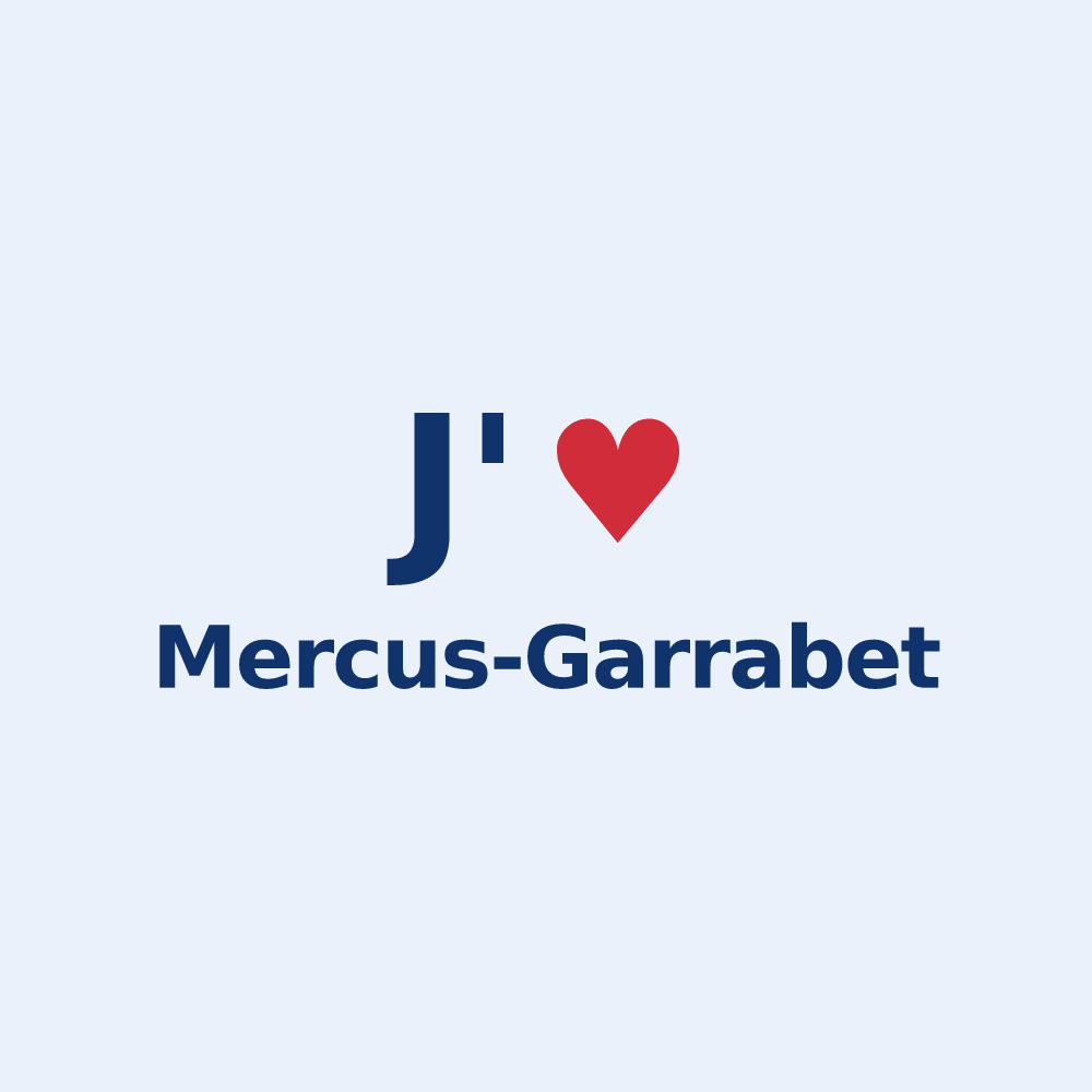 Sticker personnalisé Mercus-Garrabet — design J'aime Mercus-Garrabet